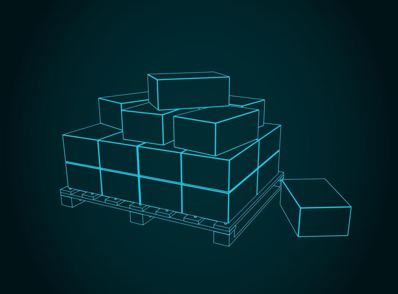 Cargo on pallet illustration vector