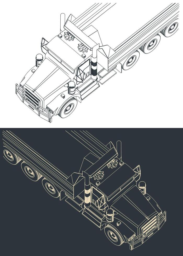 Dump truck close-up vector