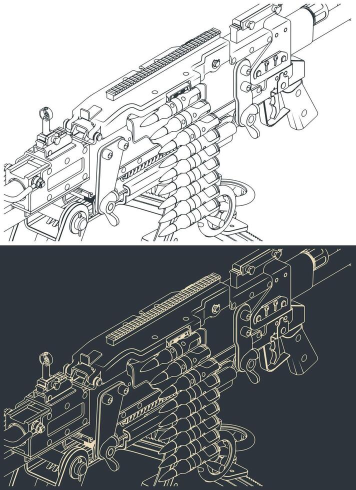 Heavy machine gun close up vector