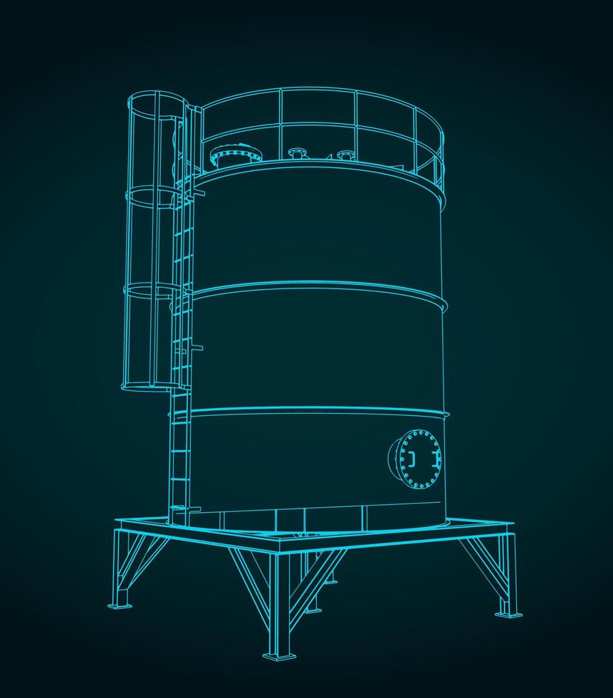 Storage tank illustration vector