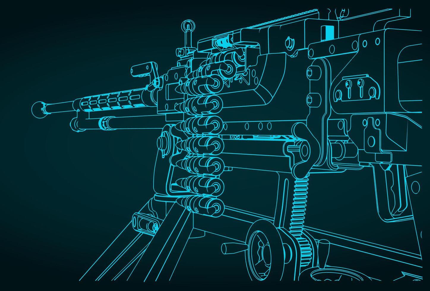 Heavy machine gun close up illustration vector