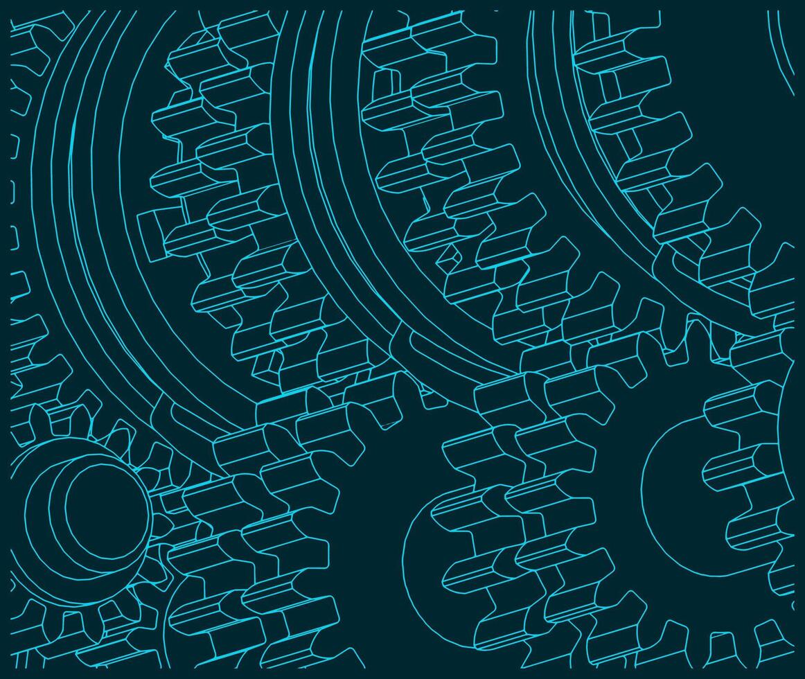 Gearbox close up vector