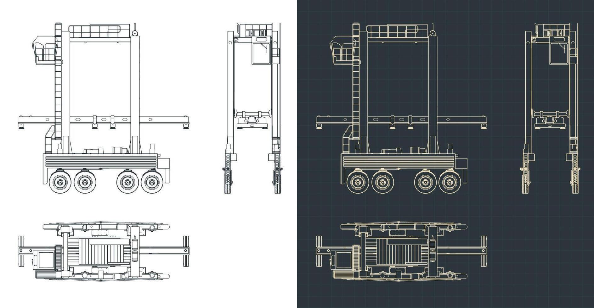 Straddle carrier drawings vector