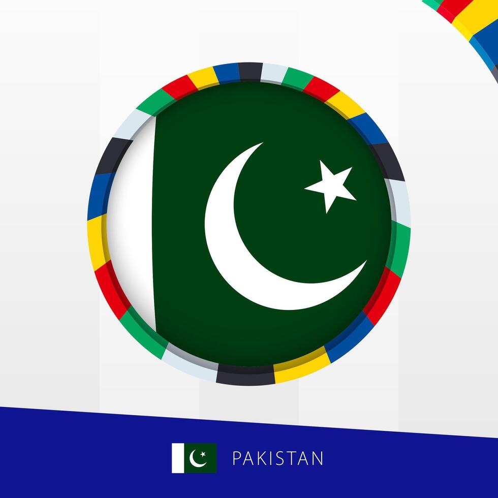 Pakistan Flag with Colorful Circle Border. vector