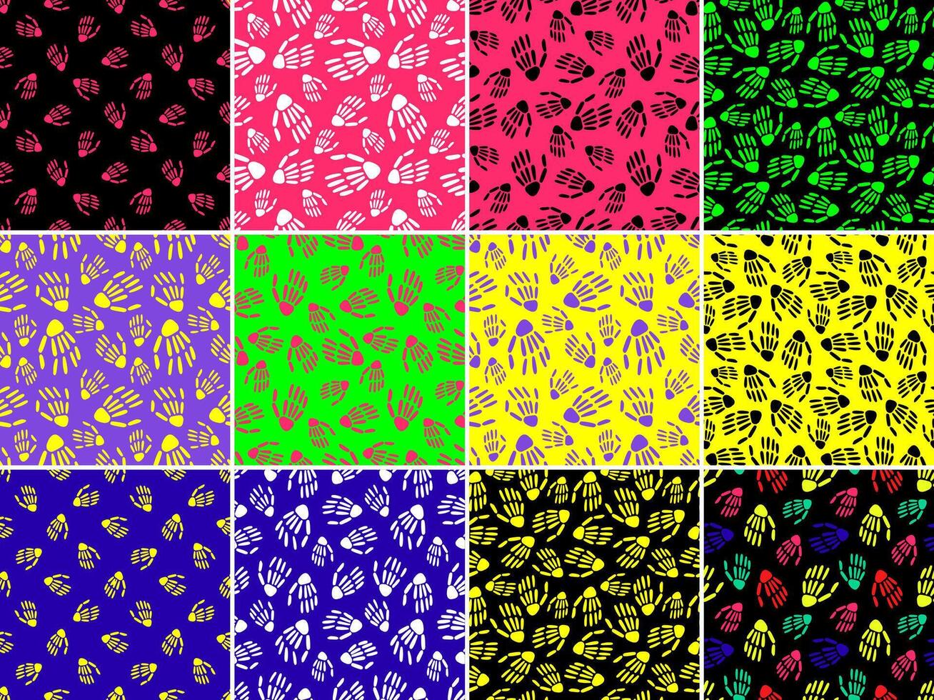 Halloween colorful seamless patterns vector
