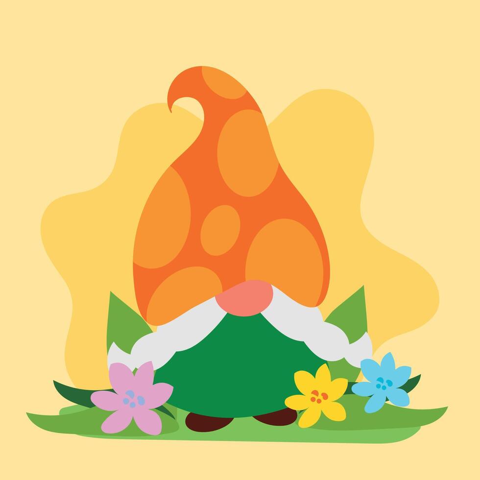 Garden gnome cartoon character vector