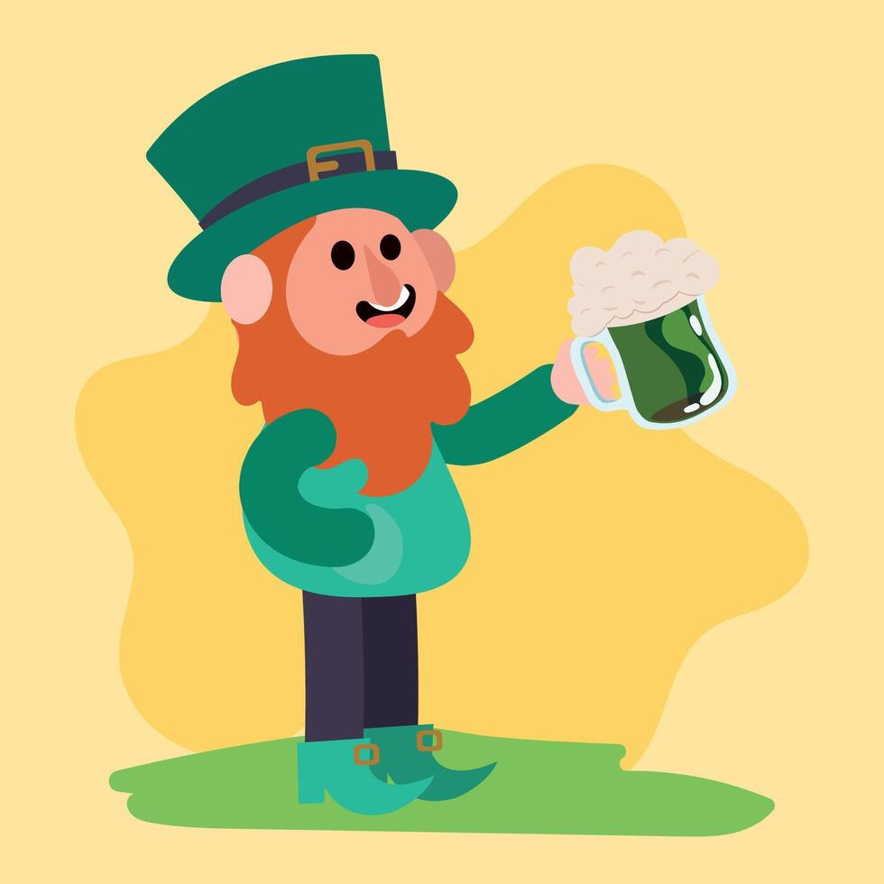 Traditional Irish elf cartoon vector