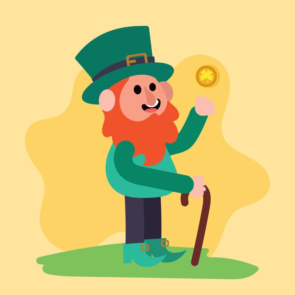 Traditional Irish elf cartoon vector