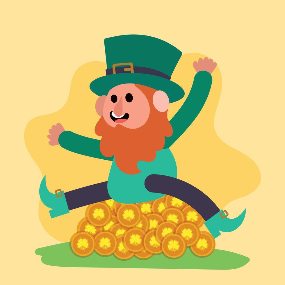 Traditional Irish elf cartoon vector