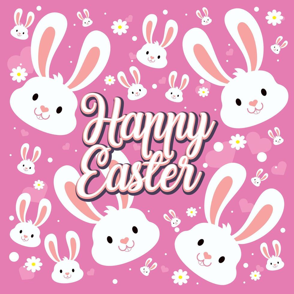 Happy easter car Bunny and easter eggs vector
