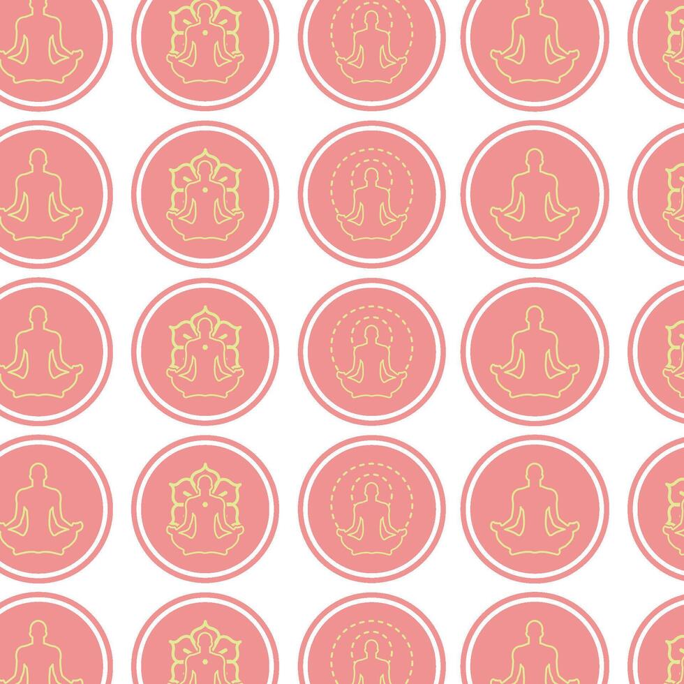 Yoga Icons pattern background vector