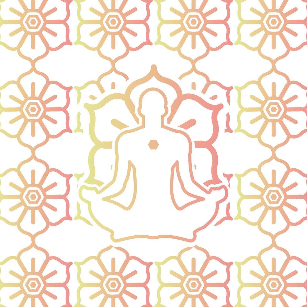 Yoga Icons pattern background vector