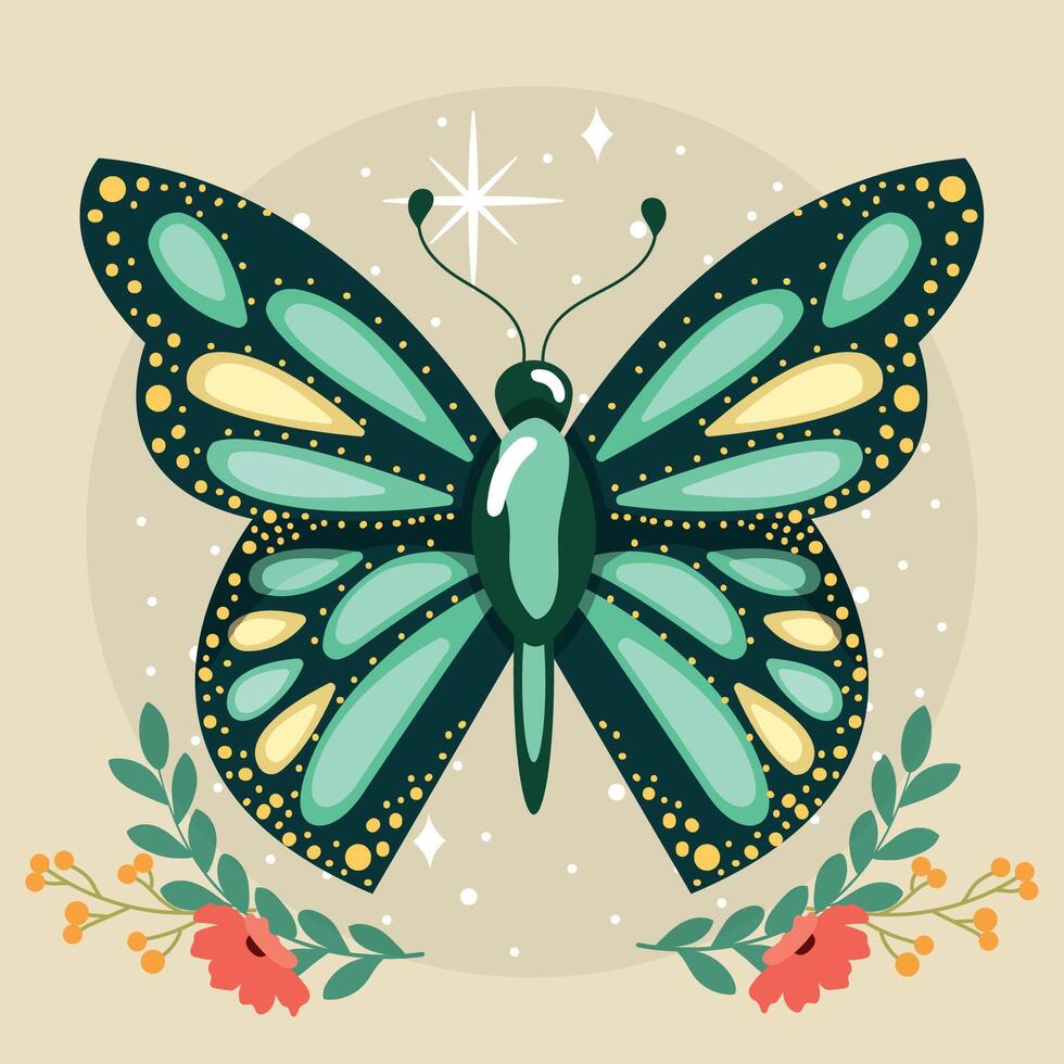 Colored beauty butterfly Cute insect vector