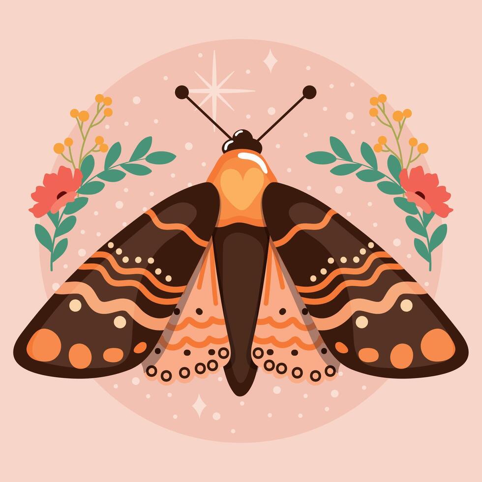 Esoteric butterfly Mystic tattoo vector