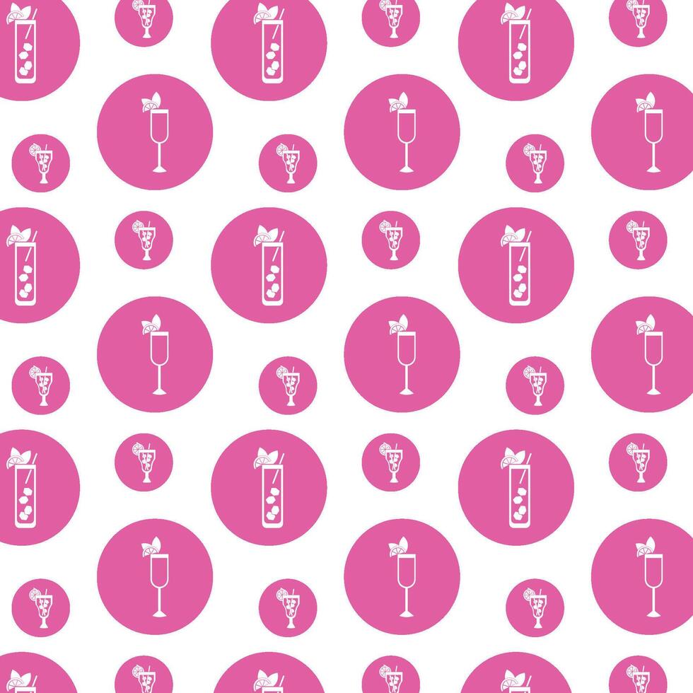 cocktail icon sticker Pattern background vector