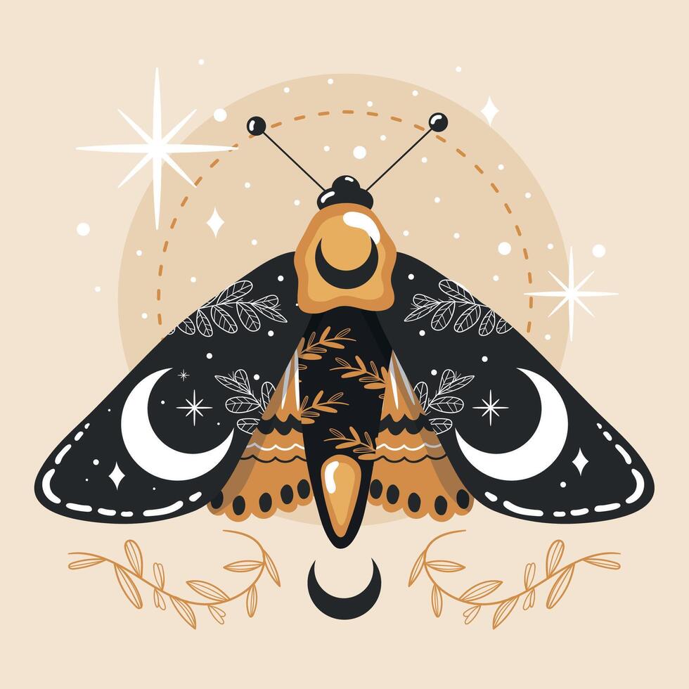 Esoteric butterfly Mystic tattoo vector