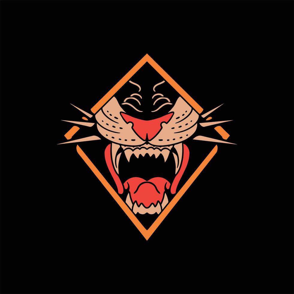panther tattoo illustration design vector