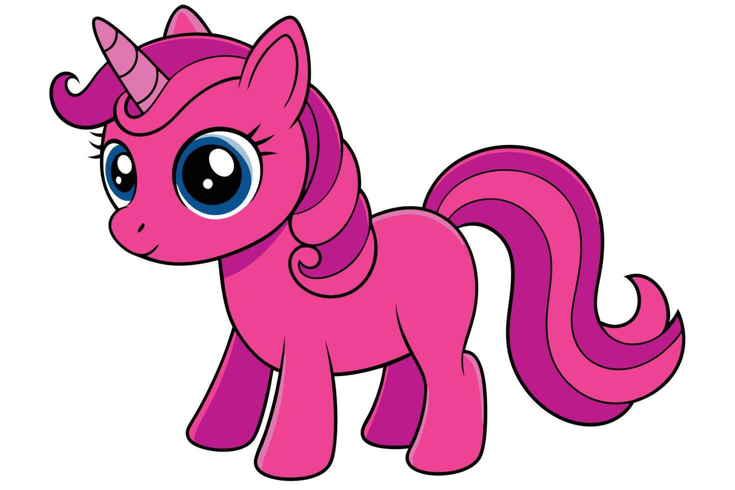 Cute Unicorn Cartoon, Clipart, vector
