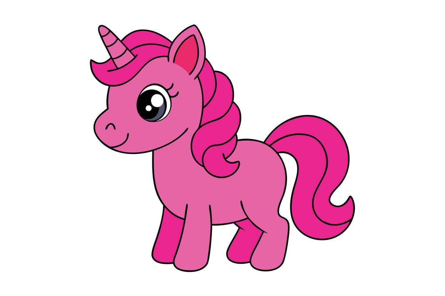 Cute Unicorn Cartoon, Clipart, vector