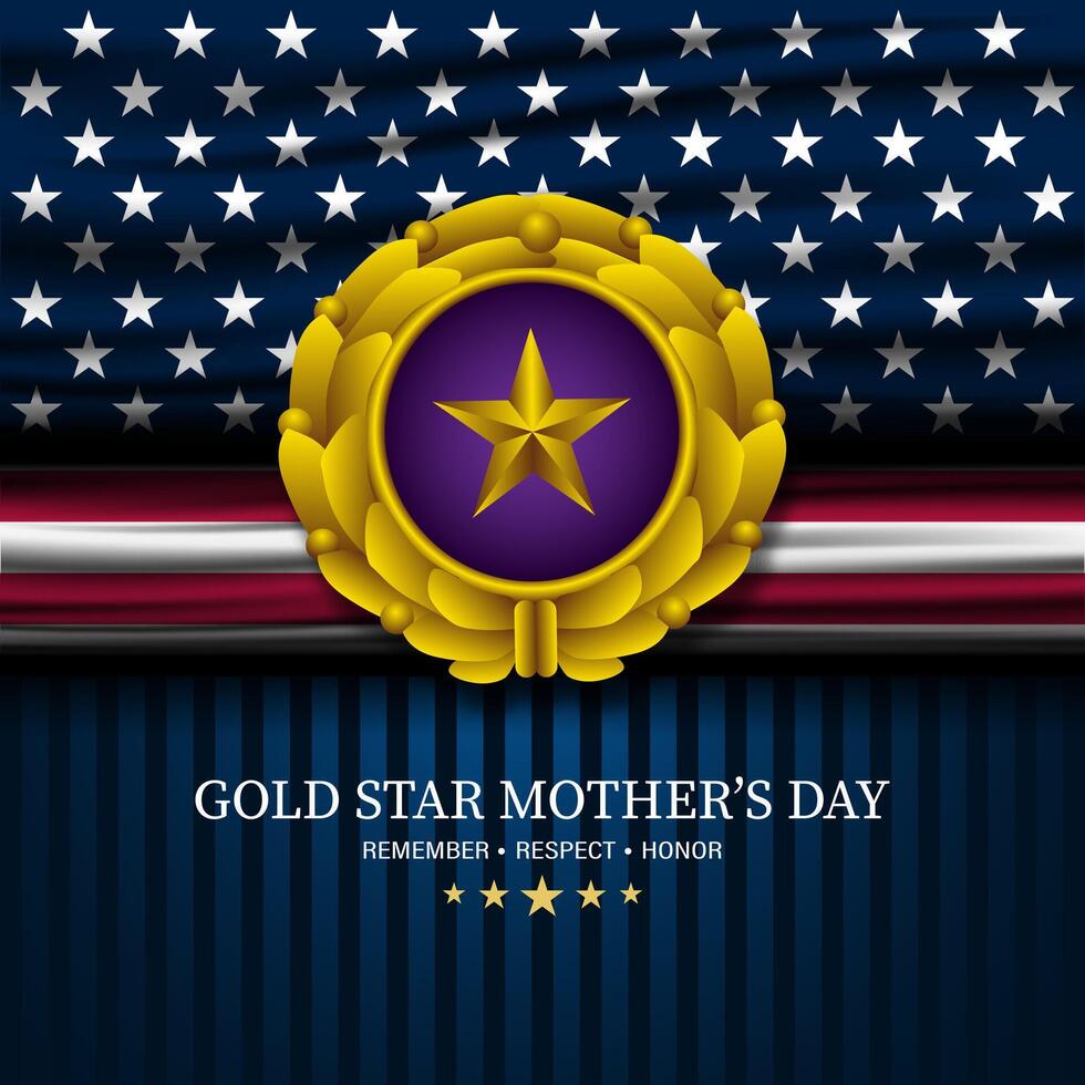 Gold star mothers day background illustration vector