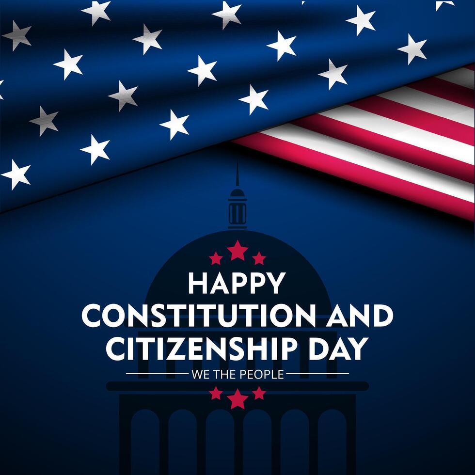 Happy Constitution and citizenship day United States Of America background illustration vector