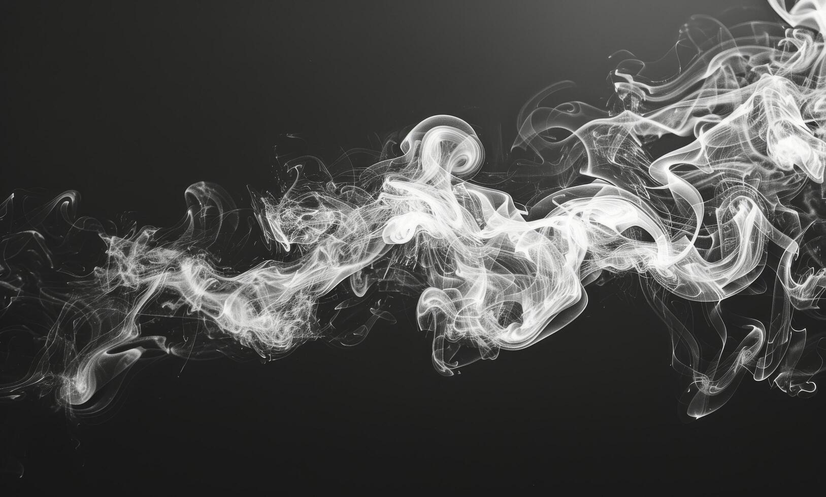 Abstract White Smoke Flowing on a Black Background photo