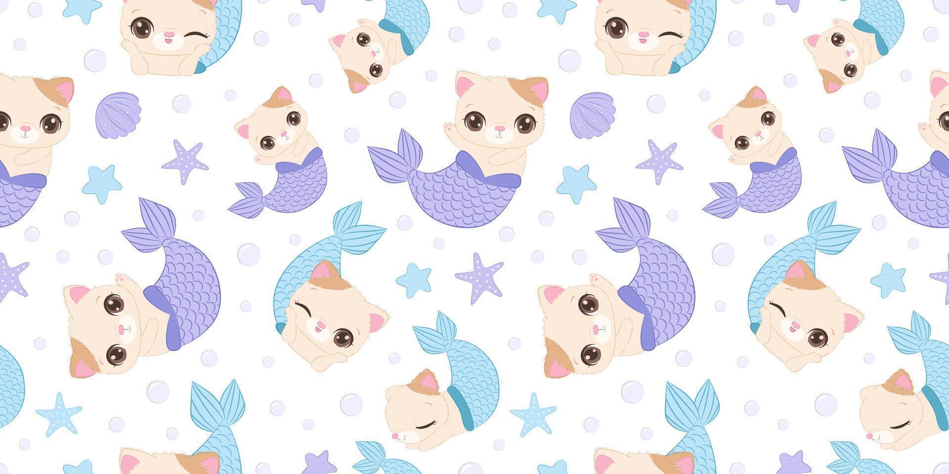 Cute baby animals seamless pattern vector