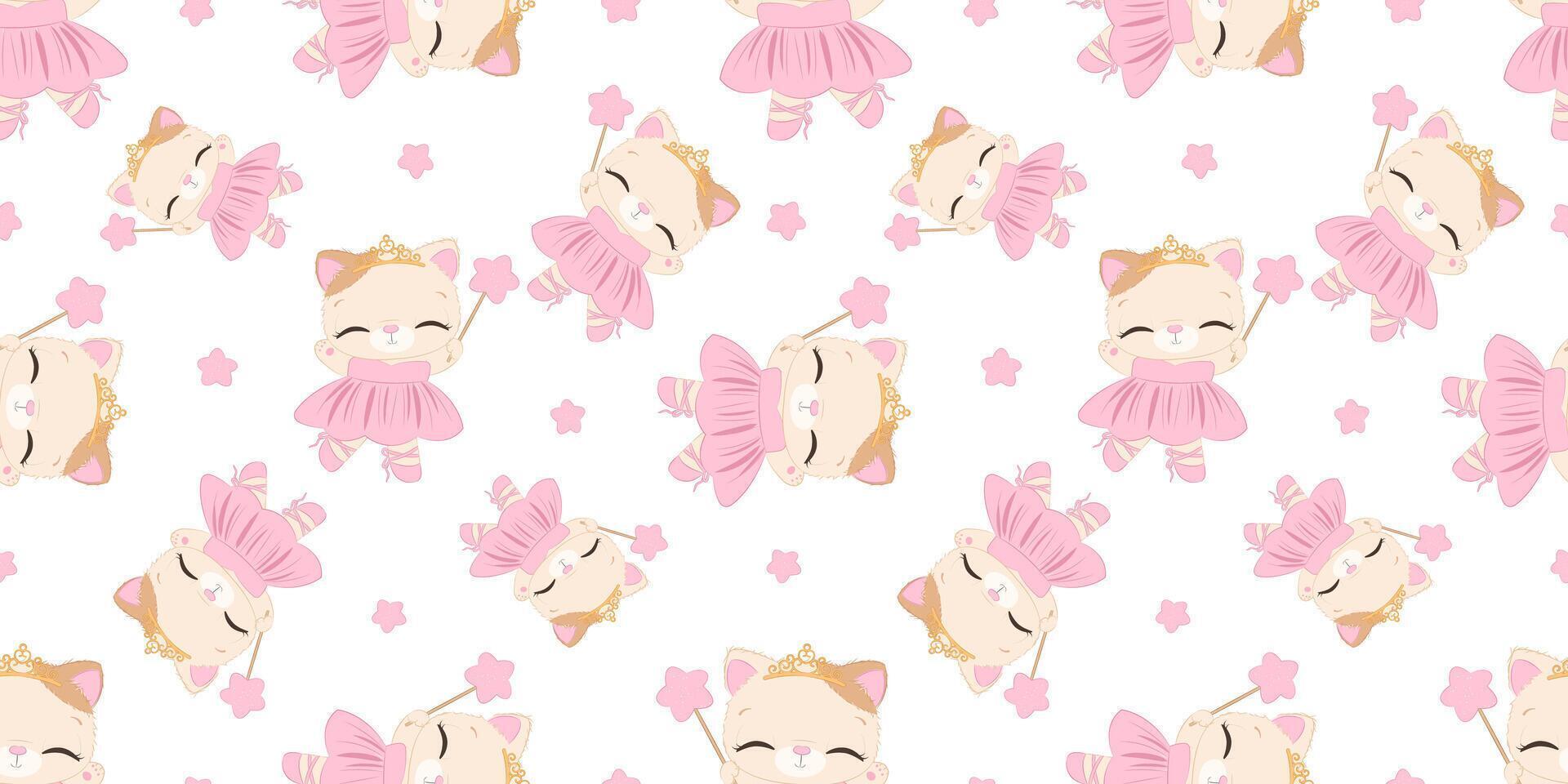 Cute baby animals seamless pattern vector