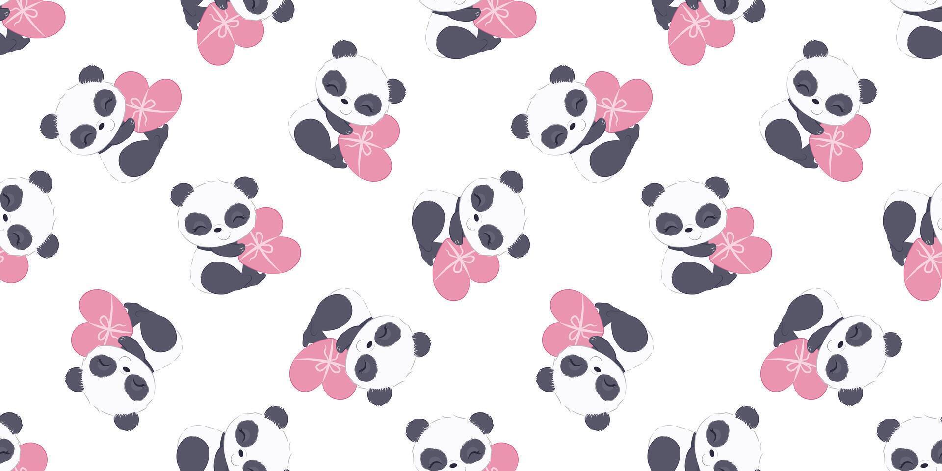 Cute baby animals seamless pattern vector
