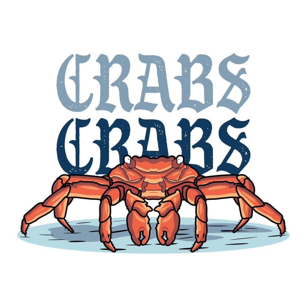 Colorful Crabs Underwater Illustrations vector
