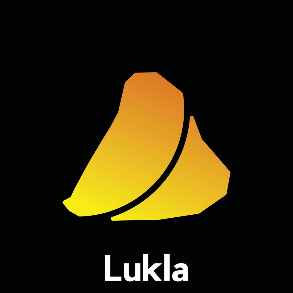 Map City of Lukla World Map International template style, isolated on black background vector
