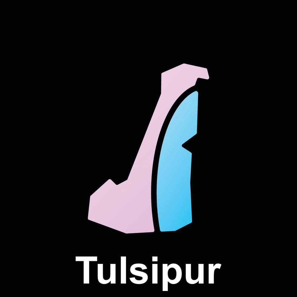Map Of Tulsipur City Modern Simple, illustration design template vector