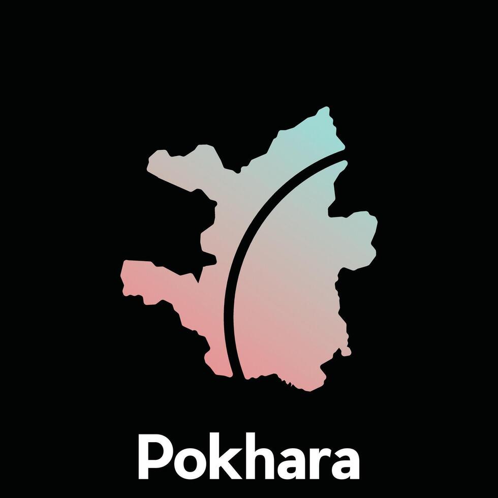 Map Of Pokhara City Modern Simple, illustration design template vector