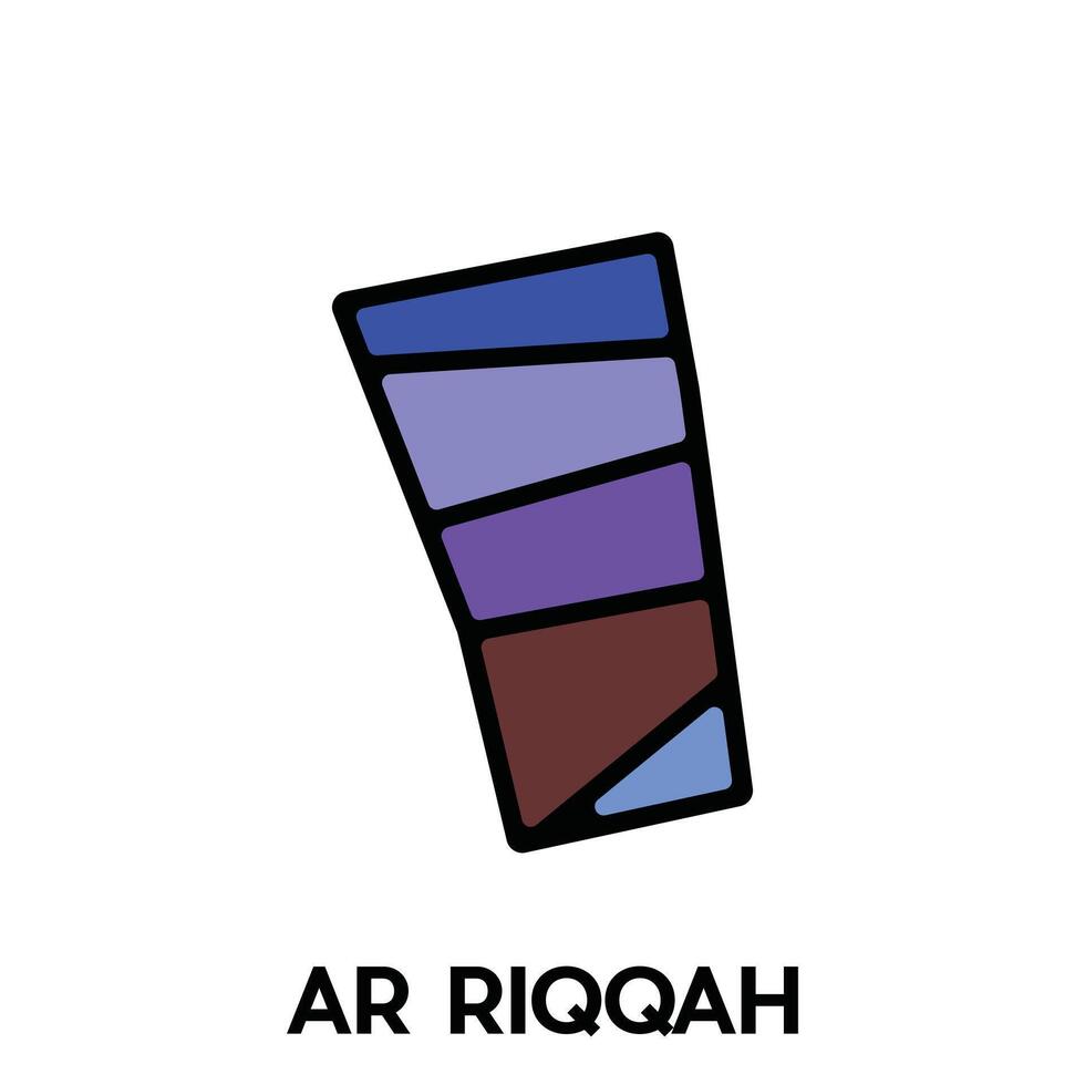 Map of the Ar Riqqah design template colorful. isolated on white background for education, infographic vector
