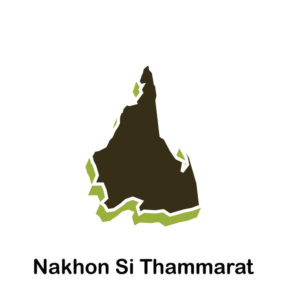 map of Nakhon Si Thammarat City Flat element design, on white background vector