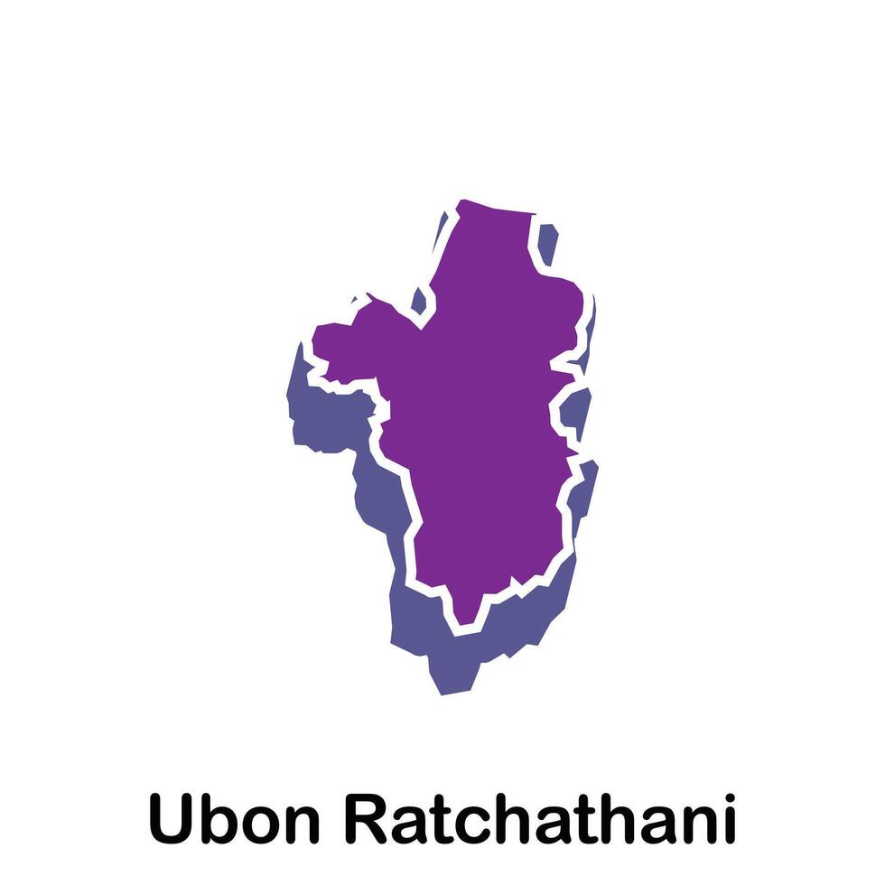 map of Ubon Ratchathani City Flat element design, on white background vector