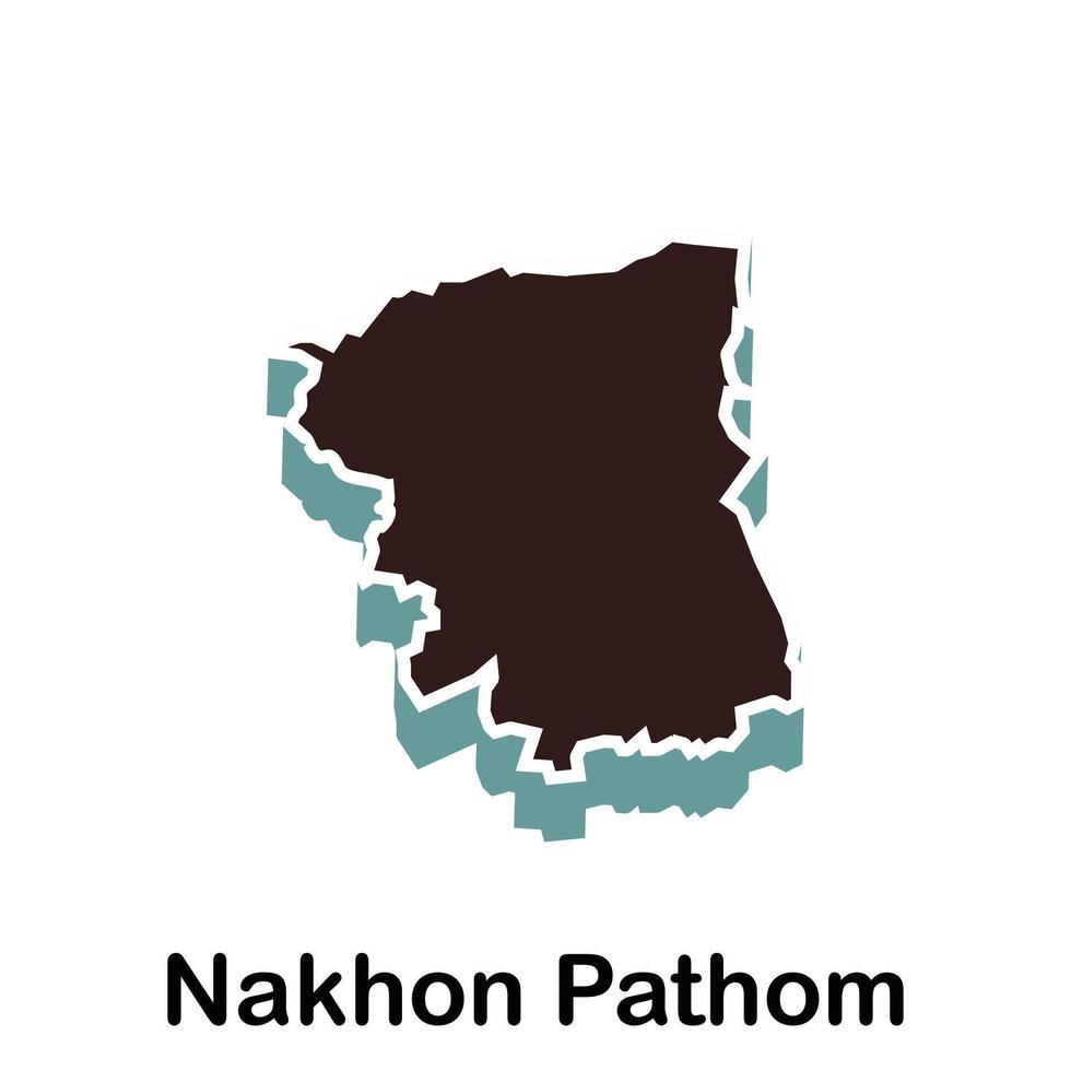 map of Nakhon Pathom City Flat element design, on white background vector