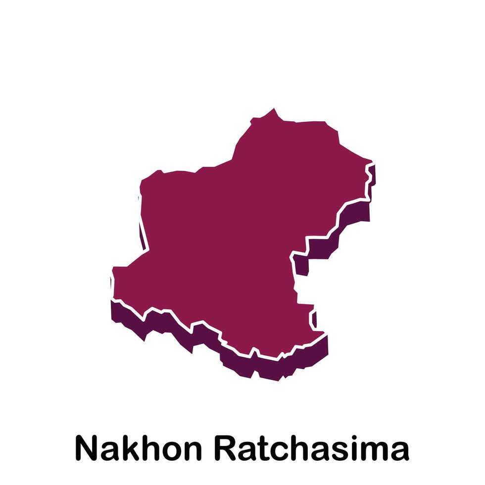 map of Nakhon Ratchasima City Flat element design, on white background vector