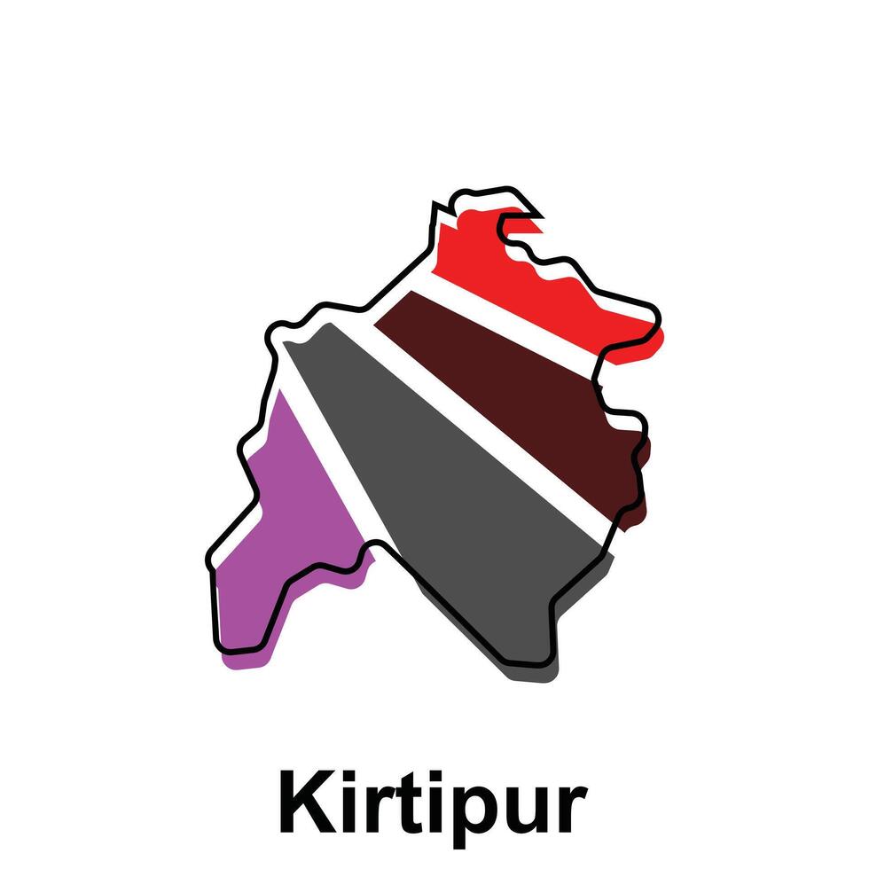 Map City of Kirtipur World Map International template with outline graphic style, isolated on white background vector