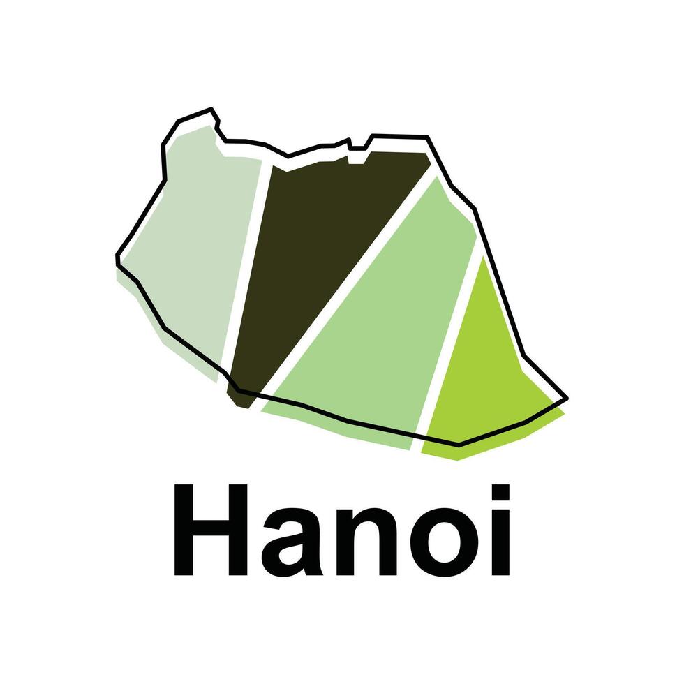 isolated illustration of simplified administrative map of Hanoi. Borders and names of the regions. suitable for your company vector