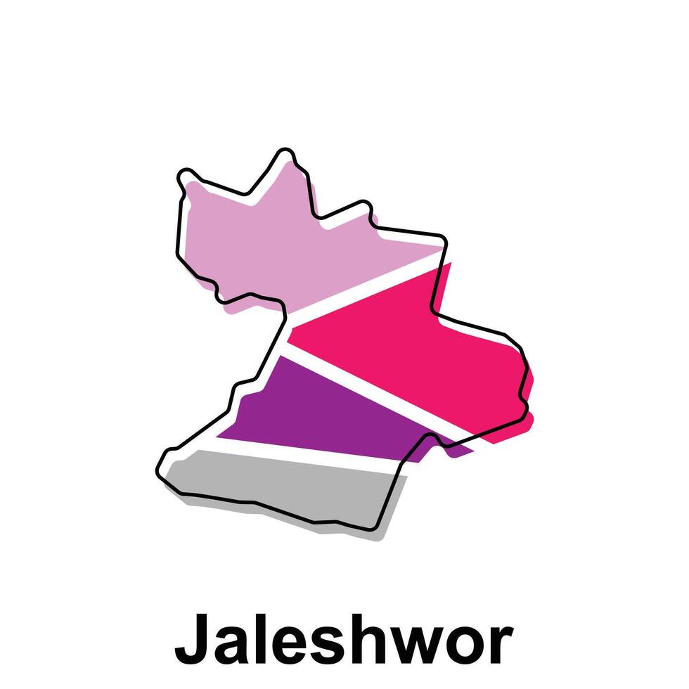 Map City of Jaleshwor World Map International template with outline graphic style, isolated on white background vector