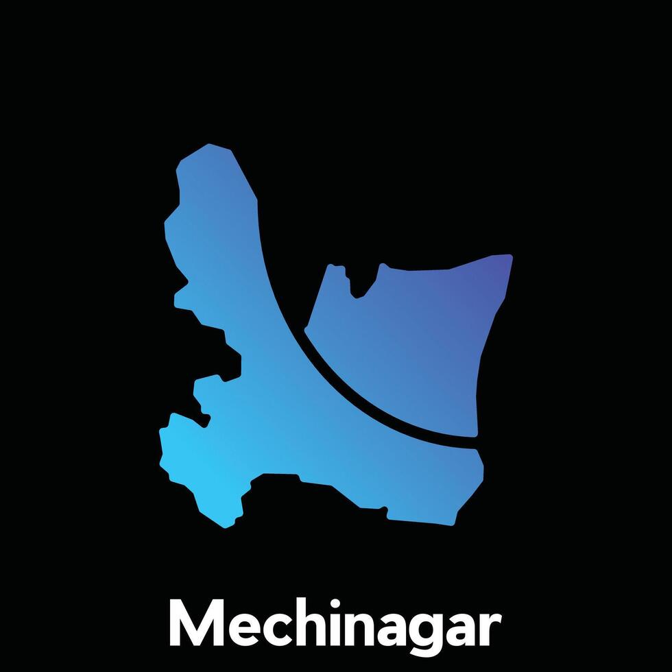 Map Of Mechinagar City Modern Simple, illustration design template vector