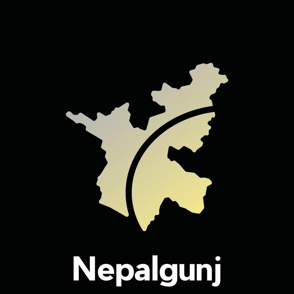 Map City of Nepalgunj World Map International template style, isolated on black background vector