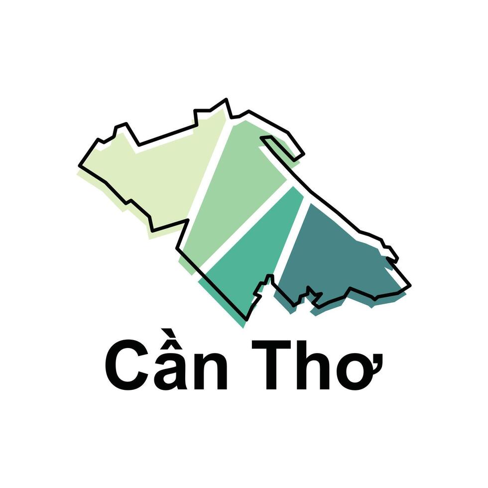 isolated illustration of simplified administrative map of Can Tho. Borders and names of the regions. suitable for your company vector