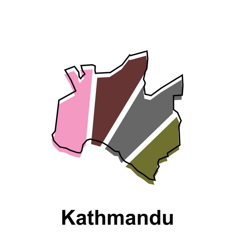 Map Of Kathmandu City Modern Colorful design, illustration design template vector