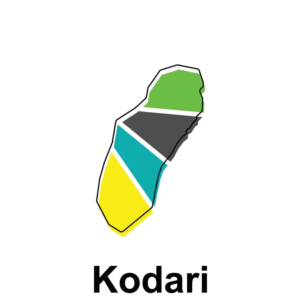 Map Of Kodari City Modern Colorful design, illustration design template vector