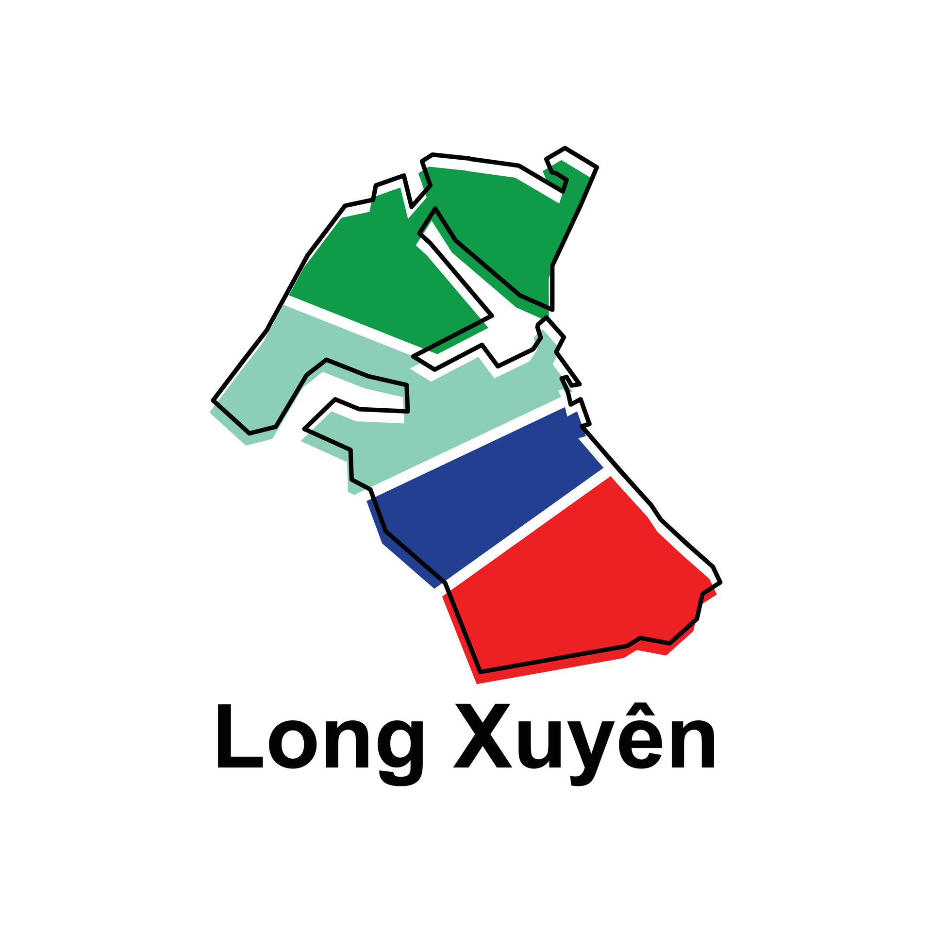 Map City of Long Xuyen design template World Map International Map City of Long Xuyen design template World Map International