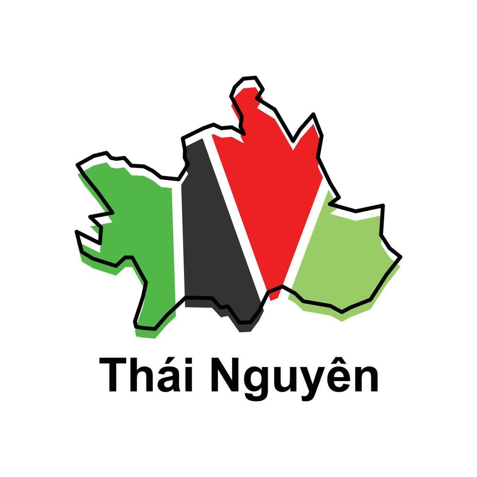 Map City of Thai Nguyen design template, World Map International template with outline graphic sketch style isolated on white background vector