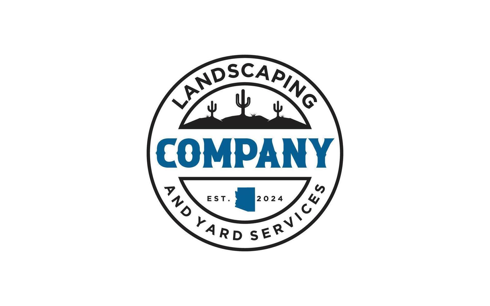 landscape logo for lawn or gardening business design template vector
