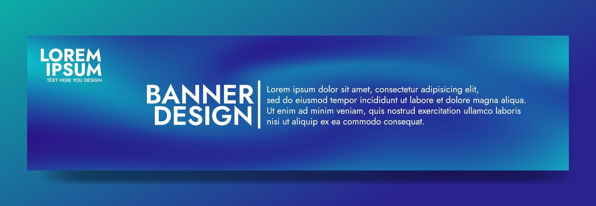 Gradient blurred banner in shades of green blue. Ideal for web banners, social media posts, or any design project that requires a calming backdrop vector
